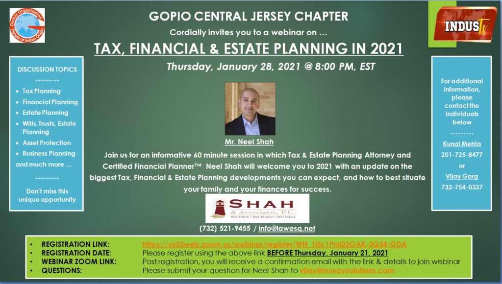 GOPIO – Tax, Financial & Estate Planning in 2021_012821
